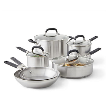 Kitchen Aid 10-pc. Stainless Steel Dishwasher Safe Cookware Set