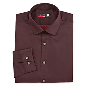JF J.Ferrar Mens Coolmax Point Collar Long Sleeve Stretch Moisture Wicking Dress Shirt