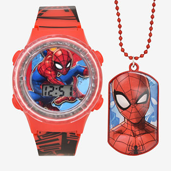 Marvel Spiderman Boys Digital Red 2-pc. Watch Boxed Set Spd40020jc