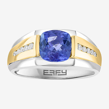 Effy  Mens 1/5 CT. T.W. Genuine Blue Tanzanite 14K Two Tone Gold Fashion Ring