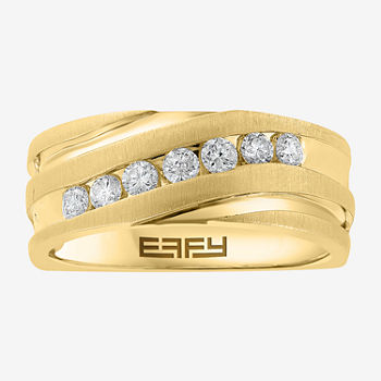 Effy  Mens 1/2 CT. T.W. Genuine White Diamond 14K Gold Fashion Ring