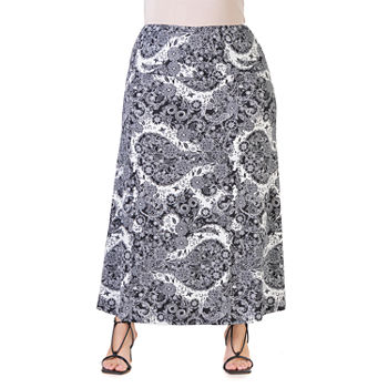 24/7 Comfort Apparel Womens Maxi Skirt - Plus