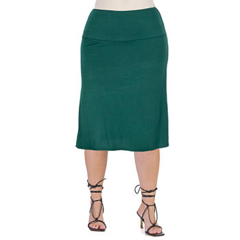 24/7 Comfort Apparel Womens A-Line Skirt-Plus