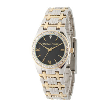 Personalized Dial Mens Diamond-Accent Two-Tone Watch