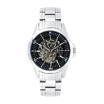 Elgin® Mens Skeleton Silver-Tone Bracelet Watch