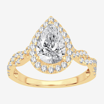 Womens 2 CT. T.W. Lab Grown White Diamond 14K Gold Engagement Ring