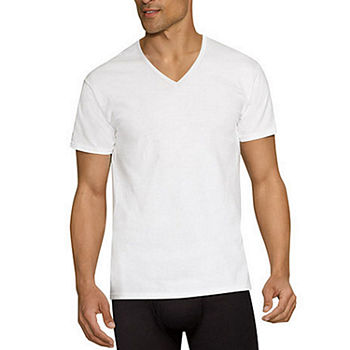 Hanes Fresh Iq Mens 5 Pack Short Sleeve V Neck T-Shirt-Big and Tall