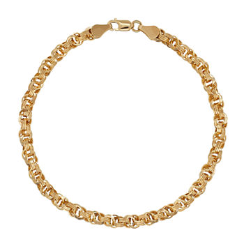 Infinite Gold™ 14K Yellow Gold Hollow Triple Link Bracelet
