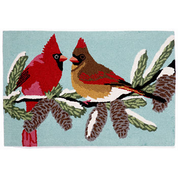 Liora Manne Frontporch Cardinals Hand Tufted Rectangular Indoor Outdoor Rugs