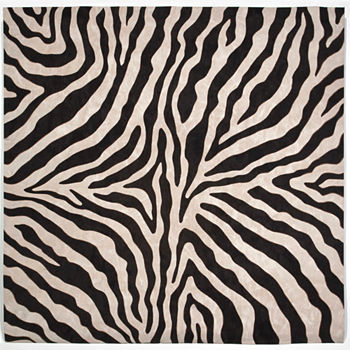 Liora Manne Visions I Zebra Animal Indoor Outdoor Square Area Rug