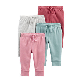 Carter's Baby Girls 4-pc. Mid Rise Cuffed Pull-On Pants