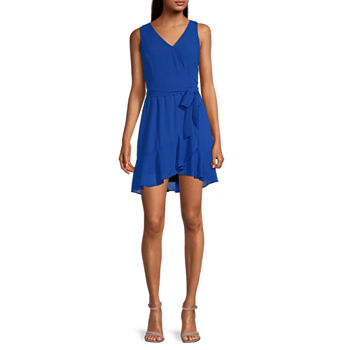by&by Juniors Sleeveless High-Low Fit + Flare Dress