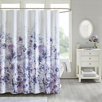Madison Park  Adella Floral Cotton Printed Shower Curtain