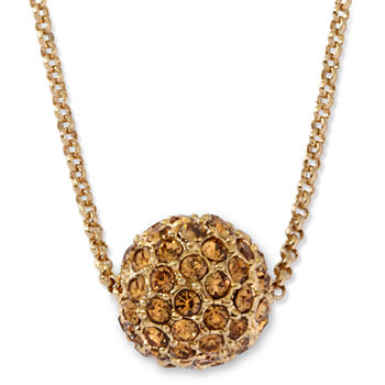 Monet® Silver-Tone Crystal Fireball Pendant Necklace