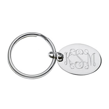 Personalized Oval Silvertone Key Ring