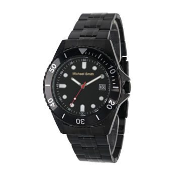 Personalized Mens Black Dial Diver Bracelet Watch