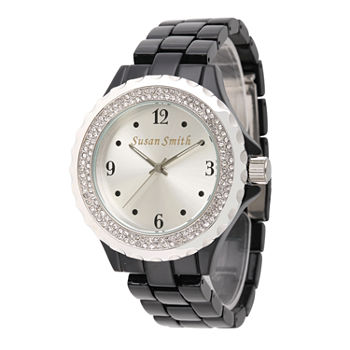 Personalized Womens Black Alloy Silver Dial Bracelet Watch