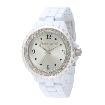 Personalized Womens White Alloy And Silver Tone Bracelet Watch