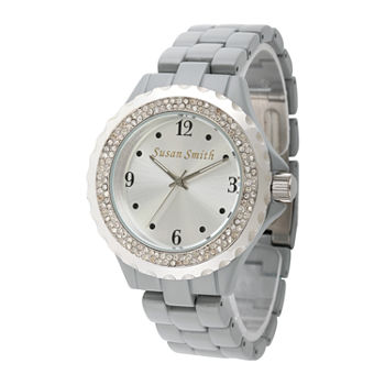 Personalized Womens Gray Alloy And Silver Tone Dial Bracelet Watch