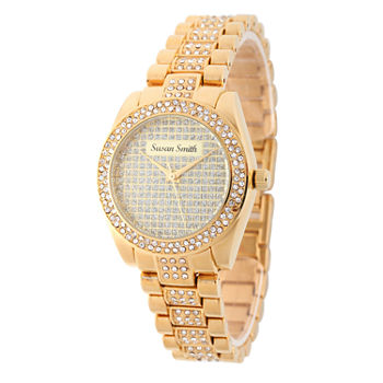 Personalized Womens Gold Tone Alloy Bracelet Watch