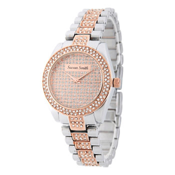 Personalized Womens Rose Gold And Silver Tone Bracelet Watch