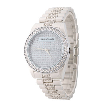 Personalized Mens Silver Tone Alloy Bracelet Watch