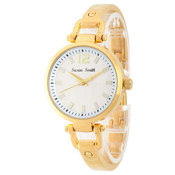 Personalized Womens Gold Tone Bangle Bracelet Watch