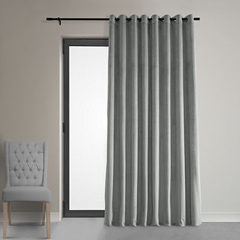 Exclusive Fabrics & Furnishing Signature Extra Wide Velvet Energy Saving Blackout Grommet Top Single Curtain Panel