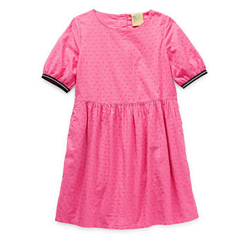 Thereabouts Little & Big Girls Adaptive Short Sleeve Puffed Sleeve Skater Dress