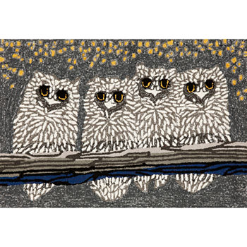 Liora Manne Frontporch Owls Hand Tufted Rectangular Indoor Outdoor Rugs