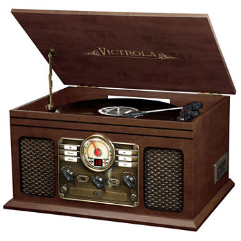 Victrola VTA-200B Wooden 6-In-1 Nostalgic Classic Turntable with Bluetooth