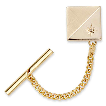 Tie Tack with Contrasting Finish and Diamond Accent