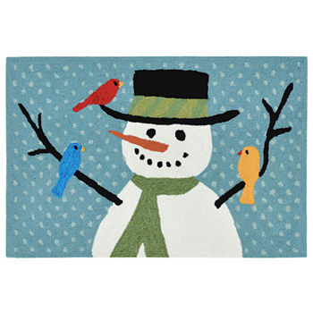 Liora Manne Frontporch Snowman And Friends Hand Tufted Rectangular Indoor Outdoor Rugs