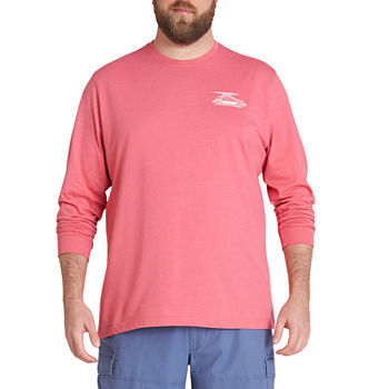 IZOD Saltwater Big and Tall Mens Crew Neck Long Sleeve Classic Fit Graphic T-Shirt