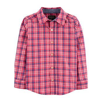Oshkosh Toddler Boys Long Sleeve Button-Down Shirt