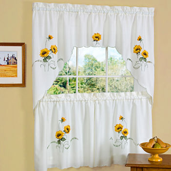 Sunshine 3-pc. Rod Pocket Kitchen Curtain Window Set