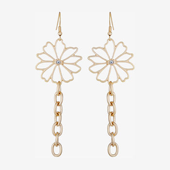 Bijoux Bar Flower Chain Drop Earrings