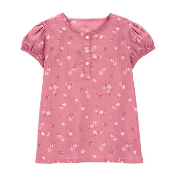 Oshkosh Toddler Girls Round Neck Short Sleeve T-Shirt