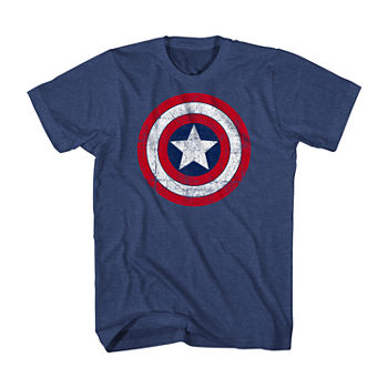 Big and Tall Mens Crew Neck Short Sleeve Regular Fit Captain America Marvel Graphic T-Shirt