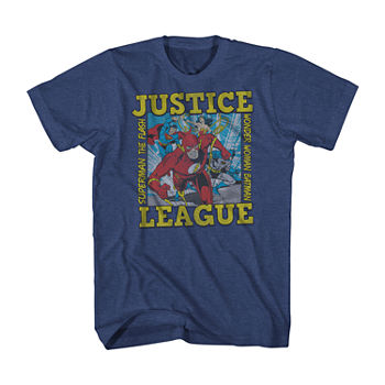Big and Tall Mens Crew Neck Short Sleeve Regular Fit Justice League Graphic T-Shirt