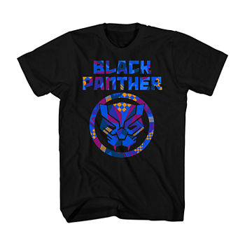 Big and Tall Mens Crew Neck Short Sleeve Regular Fit Black Panther Graphic T-Shirt