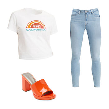 Levi’s® Perfect Tee, 721 High-Rise Skinny Jeans & Worthington Sandals
