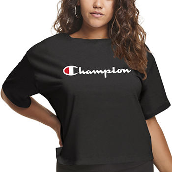 Champion Womens Crew Neck Short Sleeve T-Shirt Plus