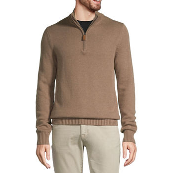 St. John's Bay Quarter Zip Mens Long Sleeve Pullover Sweater