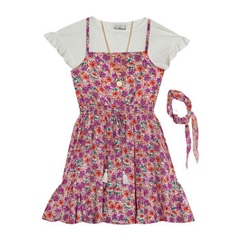 Rare Editions Little & Big Girls 2-pc. Short Sleeve Flutter Sleeve A-Line Dress