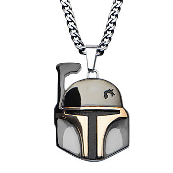 Star Wars® Boba Fett Mens Two-Tone Stainless Steel Pendant Necklace