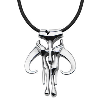 Star Wars® Mandalorian Symbol Mens Stainless Steel Pendant Necklace