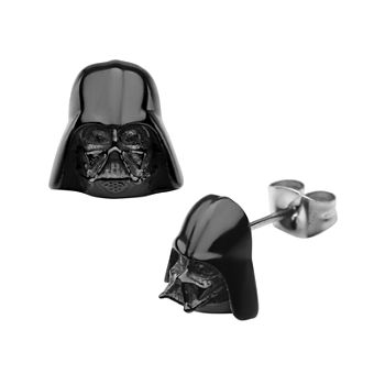 Star Wars® Darth Vader Mens Stainless Steel and Black IP Earrings