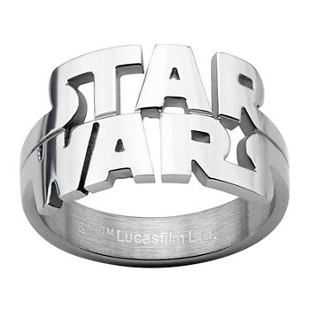 Star Wars® Logo Cutout Mens Stainless Steel Ring