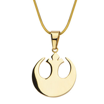 Star Wars® Rebel Symbol Mens Stainless Steel Gold-Tone IP Pendant Necklace